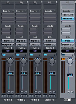 Modern sequencers allow to create virtual audio mixing consoles for pure digital editing.