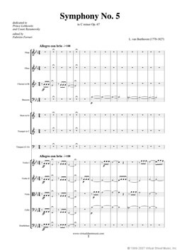 Score of the Beethoven's 5th Symphony